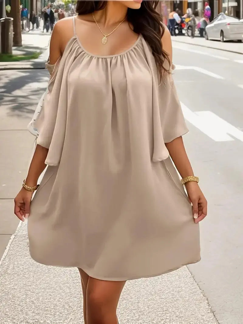 Solid-Color Strappy Dress — An Elegant, Stylish, and Casual Dress Perfect for Everyday Outdoor Wear
